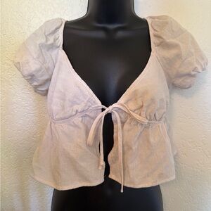 LA Hearts Crop Tie Top XS